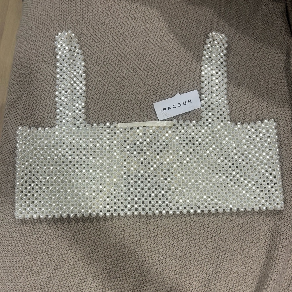 PacSun Pearl Beaded Crop Top
